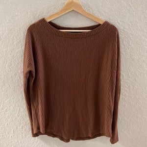 NWOT Women’s Aeropostale waffle long sleeve tee brown size M